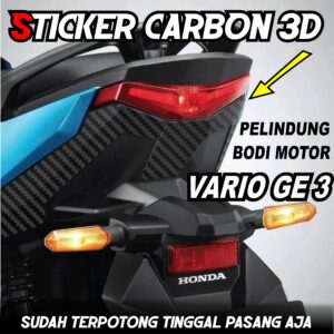 sticker carbon 3d pelindung bodi motor